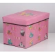 Cutie pliabila pentru depozitare tip taburet ROZ 48x31x31 cm cu desene dreptunghiulara