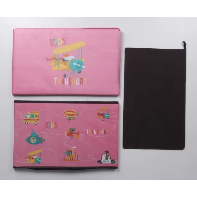 Cutie pliabila pentru depozitare tip taburet ROZ 48x31x31 cm cu desene dreptunghiulara