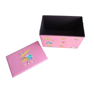 Cutie pliabila pentru depozitare tip taburet ROZ 48x31x31 cm cu desene dreptunghiulara