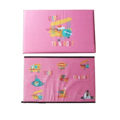 Cutie pliabila pentru depozitare tip taburet ROZ 48x31x31 cm cu desene dreptunghiulara