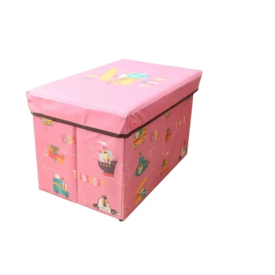 Cutie pliabila pentru depozitare tip taburet ROZ 48x31x31 cm cu desene dreptunghiulara