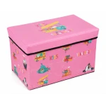 Cutie pliabila pentru depozitare tip taburet ROZ 48x31x31 cm cu desene dreptunghiulara