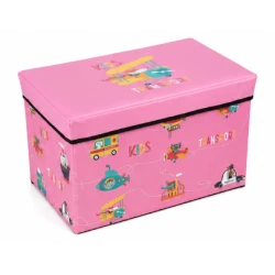Cutie pliabila pentru depozitare tip taburet ROZ 48x31x31 cm cu desene dreptunghiulara