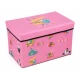 Cutie pliabila pentru depozitare tip taburet ROZ 48x31x31 cm cu desene dreptunghiulara