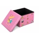 Cutie pliabila pentru depozitare tip taburet ROZ 48x31x31 cm cu desene dreptunghiulara
