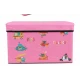 Cutie pliabila pentru depozitare tip taburet ROZ 48x31x31 cm cu desene dreptunghiulara