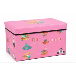 Cutie pliabila pentru depozitare tip taburet ROZ 48x31x31 cm cu desene dreptunghiulara