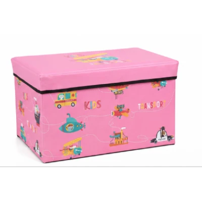 Cutie pliabila pentru depozitare tip taburet ROZ 48x31x31 cm cu desene dreptunghiulara