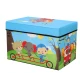 Cutie pliabila pentru depozitare tip taburet ALBASTRA 48x31x31 cm cu ANIMALE dreptunghiulara
