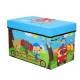 Cutie pliabila pentru depozitare tip taburet ALBASTRA 48x31x31 cm cu ANIMALE dreptunghiulara