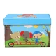 Cutie pliabila pentru depozitare tip taburet ALBASTRA 48x31x31 cm cu ANIMALE dreptunghiulara