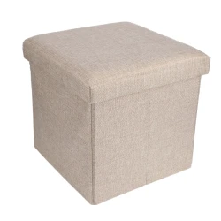 Cutie pliabila pentru depozitare tip taburet BEJ 30x30x30 cm PATRATA