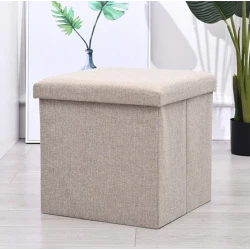 Cutie pliabila pentru depozitare tip taburet BEJ 30x30x30 cm PATRATA