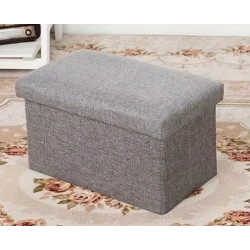 Cutie pliabila pentru depozitare tip taburet GRI 48x30x30 cm DREPTUNGHIULARA