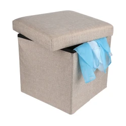 Cutie pliabila pentru depozitare tip taburet GRI 38x35x30 cm PATRATA