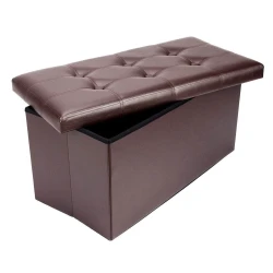 Cutie pliabila pentru depozitare tip taburet MARO cu model 66x38x38 cm DREPTUNGHIULARA imitatie PIELE