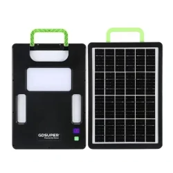 Panou solar fotovoltaic portabil cu lanterna 5000mAh GD980 putere 8W