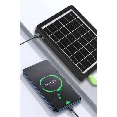 Panou solar fotovoltaic portabil cu lanterna 5000mAh GD980 putere 8W