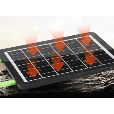 Panou solar fotovoltaic portabil cu lanterna 5000mAh GD980 putere 8W