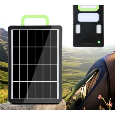 Panou solar fotovoltaic portabil cu lanterna 5000mAh GD980 putere 8W