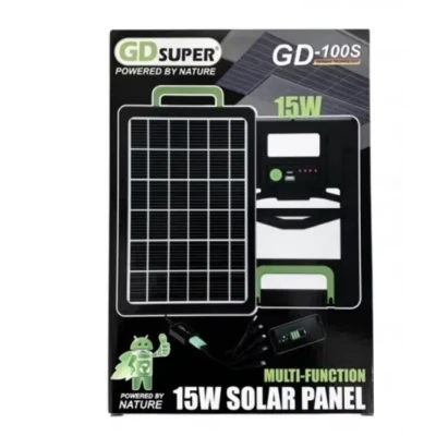 Panou solar 15W cu acumulator 1200mAh GD100S portabil cu mufe pentru incarcare devideuri 29x19cm
