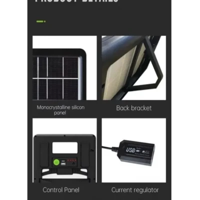 Panou solar 15W cu acumulator 1200mAh GD100S portabil cu mufe pentru incarcare devideuri 29x19cm