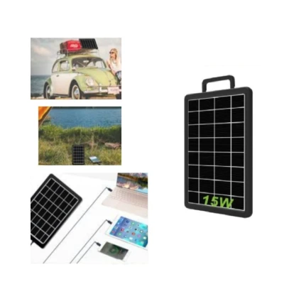Panou solar 15W cu acumulator 1200mAh GD100S portabil cu mufe pentru incarcare devideuri 29x19cm