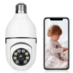 Camera de supraveghere tip Bec cu soclu E27 vedere pe noapte senzori de miscare alarma 1080P