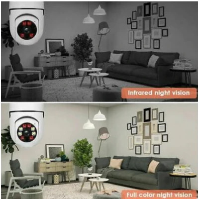 Camera de supraveghere tip Bec cu soclu E27 vedere pe noapte senzori de miscare alarma 1080P