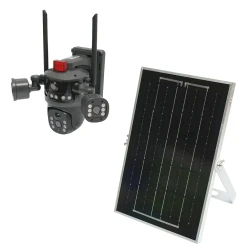 Camera supraveghere lentila duala Ai 4G WIFI 2.4GHz panou solar 8W rotativa 360 PTZ detectie umana infrarosu alarma