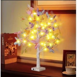 Mini Pom Artificial iluminat cu LED Fluturi Colorati decorativ 60cm