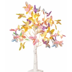 Mini Pom Artificial iluminat cu LED Fluturi Colorati decorativ 60cm