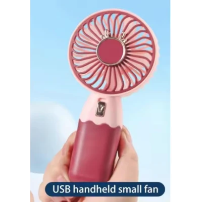Mini ventilator portabil de mana USB reincarcabil 3 viteze suport telefon colorat