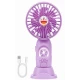 Mini ventilator de mana portabil pentru copii USB reincarcabil cu suport telefon FETITE