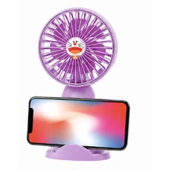 Mini ventilator de mana portabil pentru copii USB reincarcabil cu suport telefon FETITE