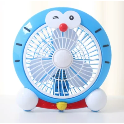 Mini ventilator cu fir model Doraemon pentru birou portabil colorat ALBASTRU