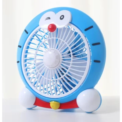 Mini ventilator cu fir model Doraemon pentru birou portabil colorat ALBASTRU