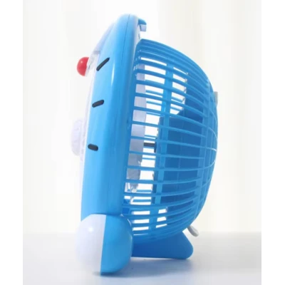 Mini ventilator cu fir model Doraemon pentru birou portabil colorat ALBASTRU