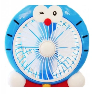 Mini ventilator cu fir model Doraemon pentru birou portabil colorat ALBASTRU