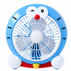 Mini ventilator cu fir model Doraemon pentru birou portabil colorat ALBASTRU