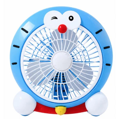 Mini ventilator cu fir model Doraemon pentru birou portabil colorat ALBASTRU