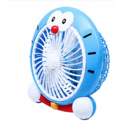 Mini ventilator cu fir model Doraemon pentru birou portabil colorat ALBASTRU