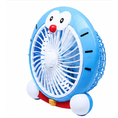 Mini ventilator cu fir model Doraemon pentru birou portabil colorat ALBASTRU