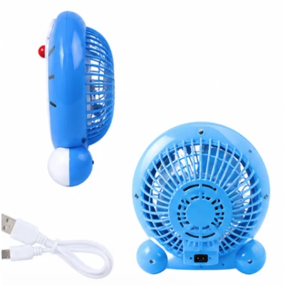 Mini ventilator cu fir model Doraemon pentru birou portabil colorat ALBASTRU