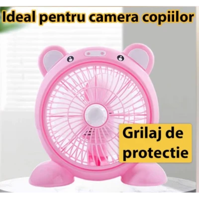 UB Ventilator cu fir model PORCUSOR pentru birou portabil ROZ