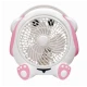 Mini ventilator cu fir model URSULET pentru birou portabil ALB ROZ