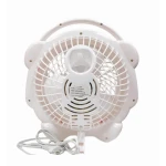 Mini ventilator cu fir model URSULET pentru birou portabil ALB ROZ