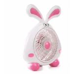 Mini ventilator cu fir model IEPURAS pentru birou portabil ROZ
