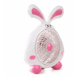 Mini ventilator cu fir model IEPURAS pentru birou portabil ROZ