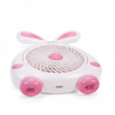 Mini ventilator cu fir model IEPURAS pentru birou portabil ROZ